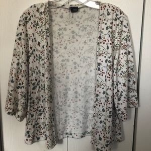 Sparkle & Fade floral, wide sleeve open cardigan